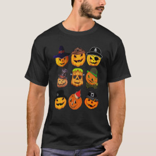 Camiseta Halloween Calabaza Carvings Collage Humor de Hallo