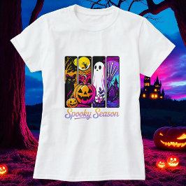 Camiseta Halloween Calabaza Ghost Pop Art Retro