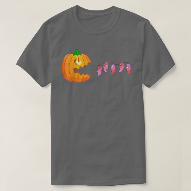 Camiseta Halloween Calabaza Graciosa Fantasma Niños Niños H (Diseño del anverso)