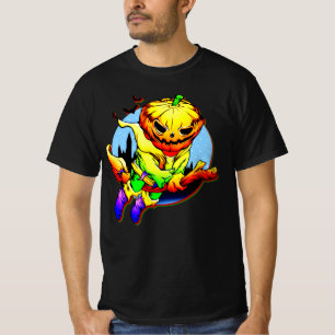Camiseta Halloween Calabaza Halloween Salto de Brujas + Bat
