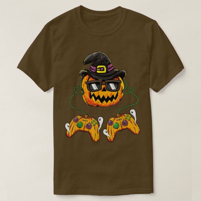 Camiseta Halloween Calabaza Jack O Lantern Gamer Niños Niño (Diseño del anverso)