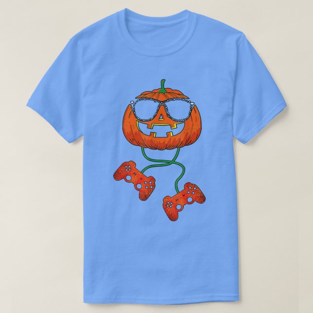 Camiseta Halloween Calabaza Jack O Lantern Halloween Gamer  (Diseño del anverso)
