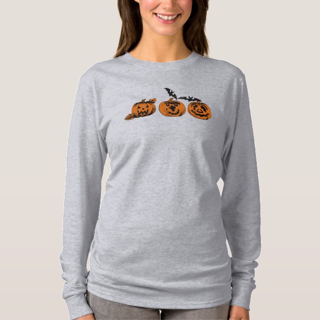 Camiseta Halloween/calabaza/murciélago (Anverso)