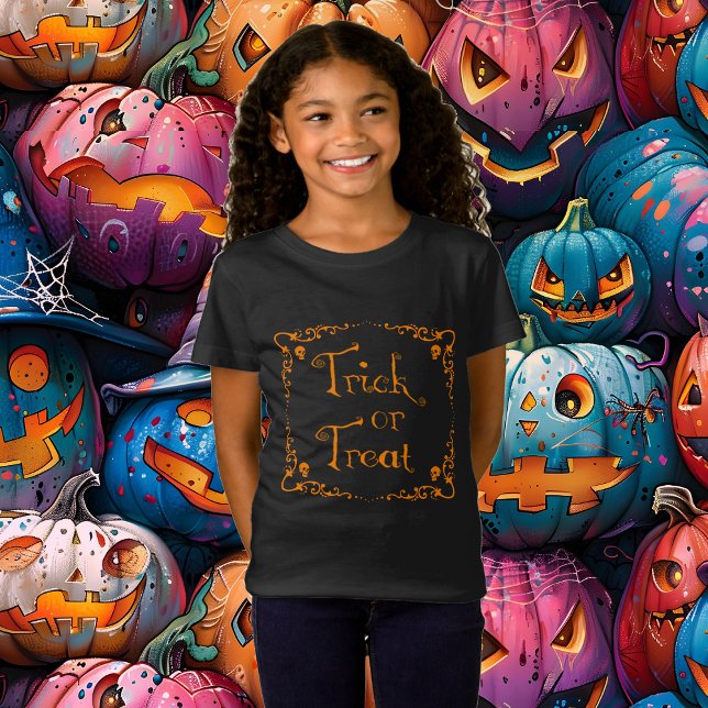 Camiseta Halloween Calabaza Naranja truco o trato (Subido por el creador)