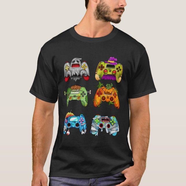 Camiseta Halloween Calabazas de caza de brujas Controladora (Anverso)
