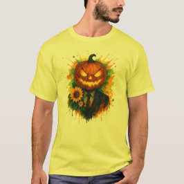 Camiseta Halloween Calabazas Watercolor Art