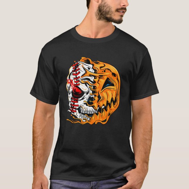 Camiseta Halloween Calavera del esqueleto de la calabaza de (Anverso)