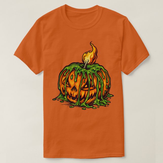 Camiseta Halloween Candle Scary Jack O Lantern  (Diseño del anverso)