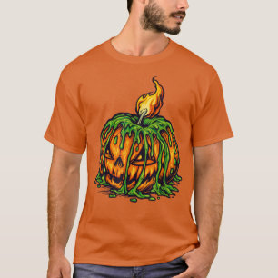 Camiseta Halloween Candle Scary Jack O Lantern
