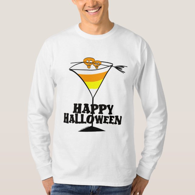 Camiseta Halloween Candy Corn Martini (Anverso)