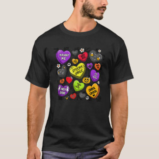 Camiseta Halloween Candy Heart Spooky Vibes Trick O Trek