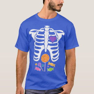 Camiseta Halloween Candy Xray Skeleton Costume for Men Wome