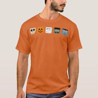 Camiseta Halloween caras monstruosas lindas para niños y ad