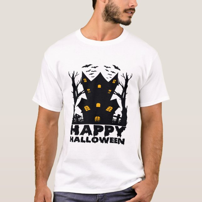 Camiseta Halloween ( Casa Feliz de Halloween) (Anverso)