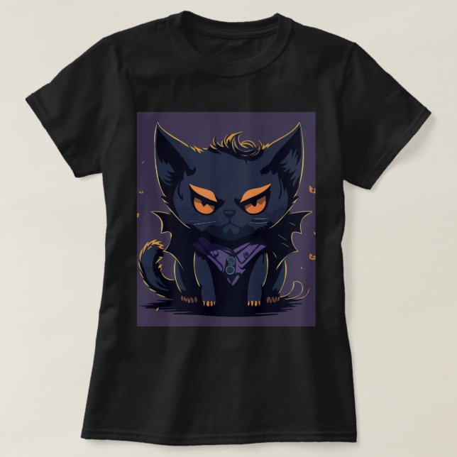 Camiseta Halloween Cat Meow (Diseño del anverso)