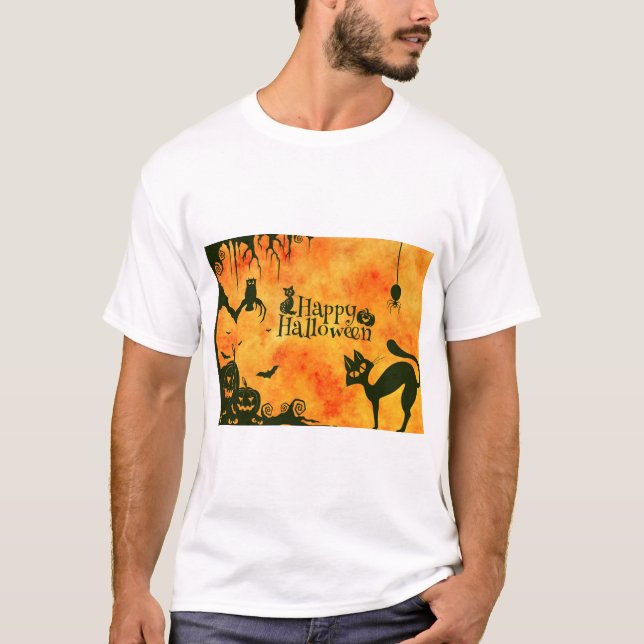 Camiseta Halloween Cat Scary Surreal The Atmosphere (Anverso)