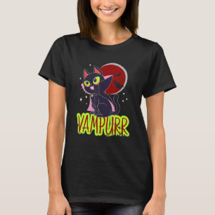 Camiseta Halloween Cat Vampire Vampurre Cat Lady Mujeres Ho