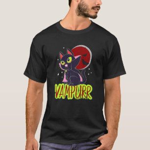 Camiseta Halloween Cat Vampire Vampurre Cat Lady Mujeres Ho