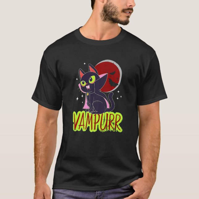 Camiseta Halloween Cat Vampire Vampurre Cat Lady Mujeres Ho (Anverso)