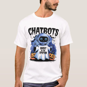 Camiseta 🤖 Halloween Chatbot AI Famoso Fantasma En Máquina