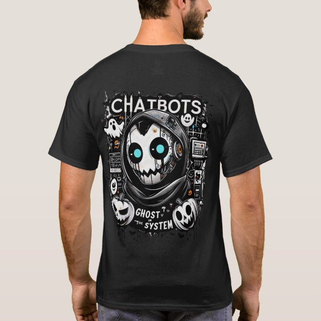 Camiseta 🤖 Halloween Chatbot AI Famoso Fantasma En Máquina (Reverso)