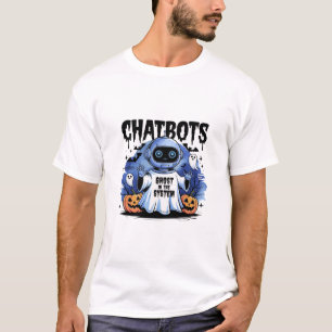 Camiseta 🤖 Halloween Chatbot AI Famoso Fantasma En Máquina