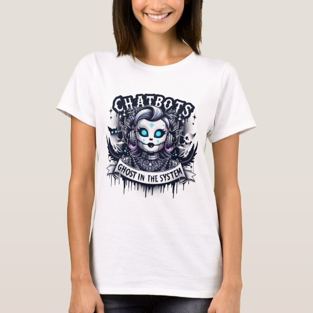 Camiseta 🤖 Halloween Chatbot AI Famoso Fantasma En Máquina (Anverso)