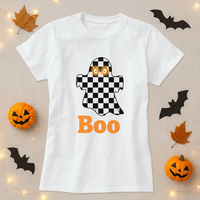 Camiseta Halloween Checkerboard Ghost Boo (Subido por el creador)