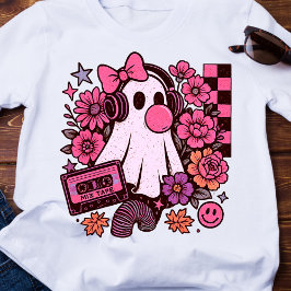 Camiseta Halloween, Chica de Fantasma Retro Estética Bubble