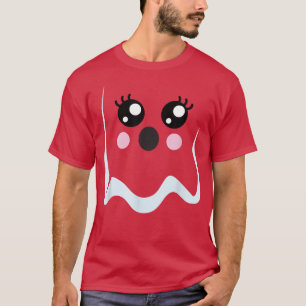 Camiseta Halloween Chica Ghost Eyelashes Ghoul Face Funny 1