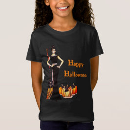 Camiseta Halloween Clásico Elegante Vestido Negro Moda