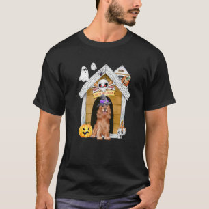 Camiseta Halloween Cocker Spaniel Dog Witch Haunted House
