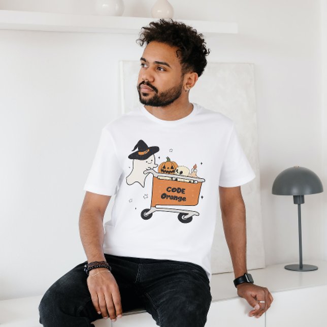 CAMISETA HALLOWEEN CODE NARANJA GHOST PUSHING CART DE COMPR (Subido por el creador)