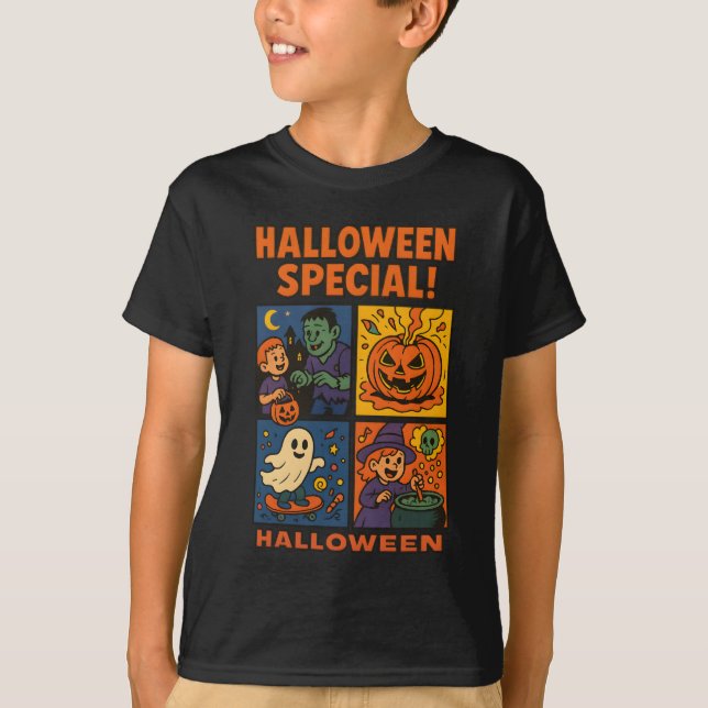 Camiseta Halloween Comic Vintage Unisex Masculina (Anverso)
