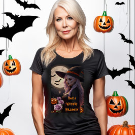 Camiseta Halloween con brujas y brujas