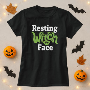 Camiseta Halloween con cara de bruja