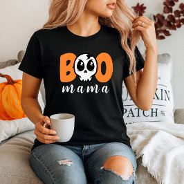 Camiseta Halloween con cráneo personalizado de Mama Boo
