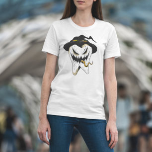 Camiseta Halloween con dientes asustados