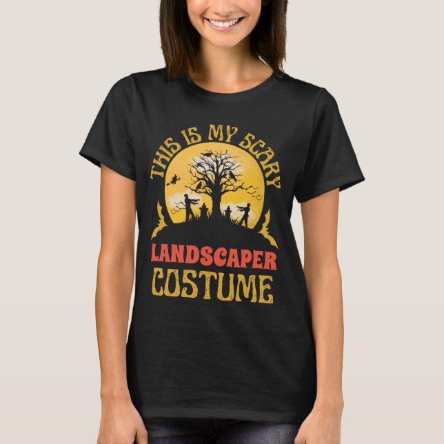 Camiseta Halloween con disfraces de paisajes divertidos y t (Anverso)