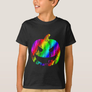 Camiseta Halloween con el arcoiris colorido Jack O Lantern