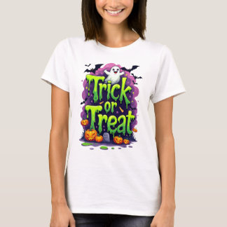 Camiseta Halloween con escritura moderna para las mujeres