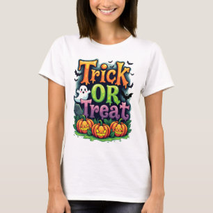 Camiseta Halloween con escritura moderna para las mujeres