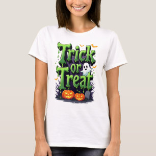 Camiseta Halloween con escritura moderna para las mujeres