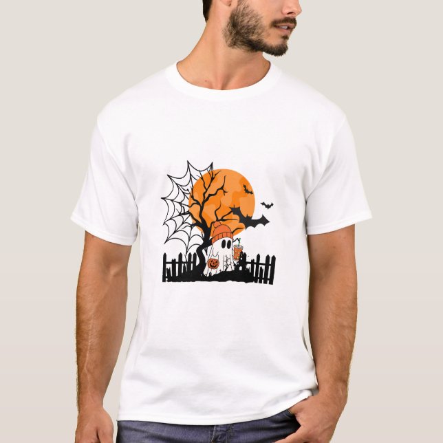Camiseta Halloween con especias de calabaza para beber fant (Anverso)