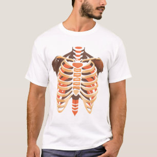 Camiseta Halloween con esqueleto torácico