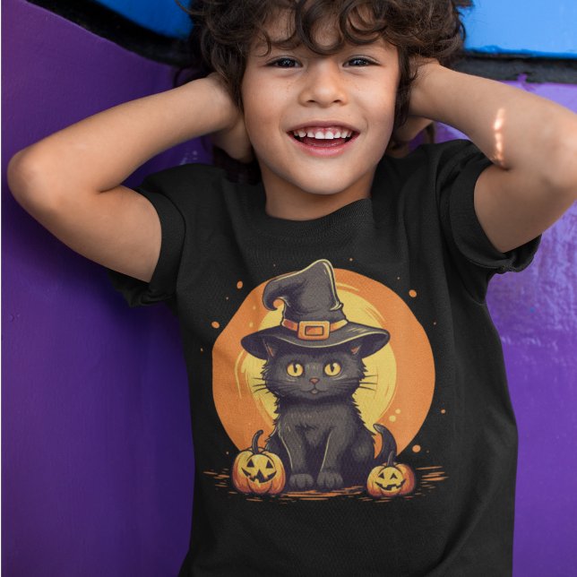 Camiseta Halloween con gato negro (Subido por el creador)