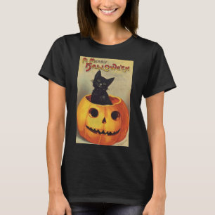 Camiseta Halloween con moras de Ellen Clapsaddle, gato vint
