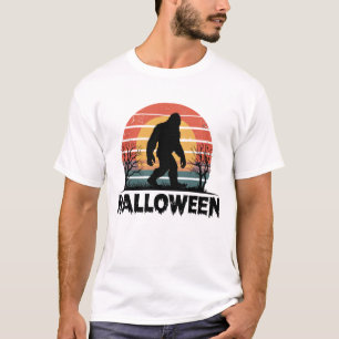 Camiseta Halloween con silueta de pies gigantes retro
