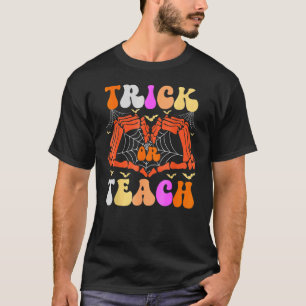 Camiseta Halloween con truco de mano de esqueleto o profeso