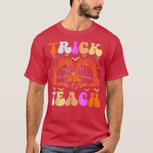 Camiseta Halloween con truco de mano de esqueleto o profeso
